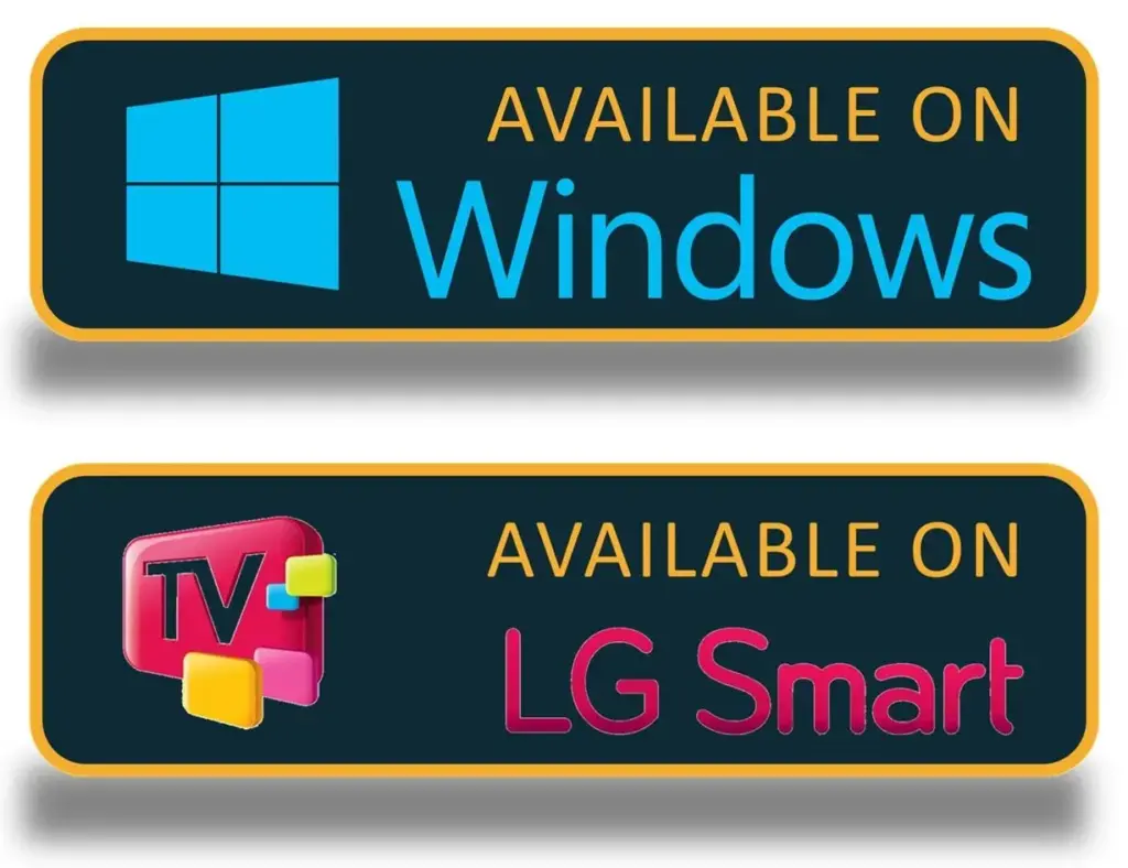 Flujo TV IPTV app interface on LG smart TV and windows